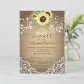 Invitation Dentelle rustique, pot Mason, guirlandes lumineuse (Debout devant)