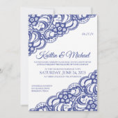 Invitation Dentelle rustique - Royal Blue (Devant)