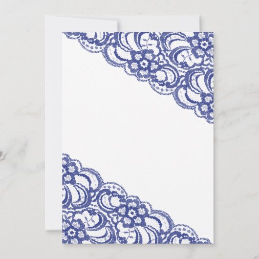 Invitation Dentelle rustique - Royal Blue (Dos)