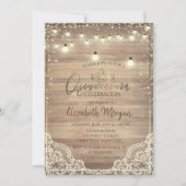 Invitation Dentelle rustique, Tiara, Lumières, Diamants de Bo (Devant)