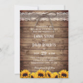 Invitation Dentelle rustique & Twine Country Sunflowers Maria (Devant)
