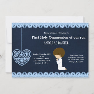 Invitation Dentelle Sainte Communion (Garçon)