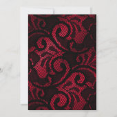 Invitation Dentelle satinée rouge et noire n'importe quel âge (Dos)