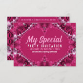 Invitation Dentelle spéciale rose exotique (Devant / Derrière)