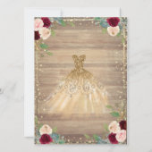 Invitation Dentelle, Tiara, Lumières, Robe, Bois Rose Quincea (Dos)