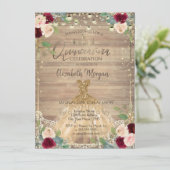 Invitation Dentelle, Tiara, Lumières, Robe, Bois Rose Quincea (Debout devant)