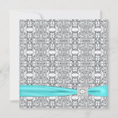 Invitation Dentelle Turquoise Diamant Bleu Filles10ème annive (Dos)