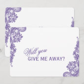 Invitation Dentelle Ultra Violet Moderne Me Donnerez-Vous (Devant / Derrière)