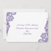 Invitation Dentelle Ultra Violet Moderne Me Donnerez-Vous (Dos)