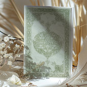 Invitation Dentelle verte Sage Mariage musulman traditionnel