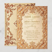 Invitation Dentelle victorienne crémeuse Mariage romantique (Devant / Derrière)