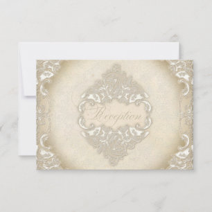 Invitation Dentelle vintage Monogramme Baroque Etching Swirl