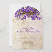 Invitation Dentelle vintage pourpre en fleurs (Devant)