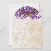 Invitation Dentelle vintage pourpre en fleurs (Dos)