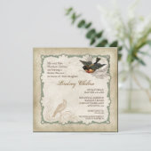 Invitation Dentelle Vintage Rose - Aqua Blue (Debout devant)