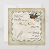 Invitation Dentelle Vintage Rose - Aqua Blue (Devant)