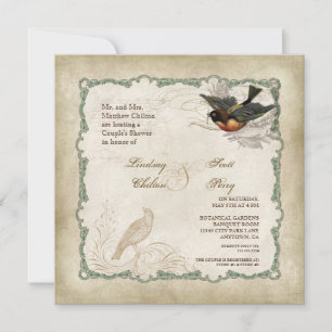 Invitation Dentelle Vintage Rose - Aqua Blue