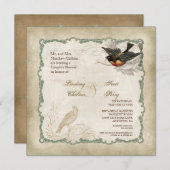 Invitation Dentelle Vintage Rose - Mocha (Devant / Derrière)