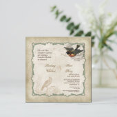 Invitation Dentelle Vintage Rose - Mocha (Debout devant)