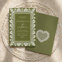 Dentelle Vintage Vert Olive Mariage Moderne Ancien