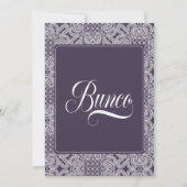 Invitation Dentelle violette du Bunco Party (Devant)