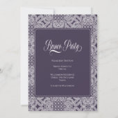 Invitation Dentelle violette du Bunco Party (Dos)