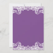 Invitation Dentelle violette et blanche Elégante Quinceañera (Dos)