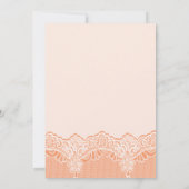 Invitation Dentelles blanches et perles mariage corail répéti (Dos)