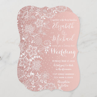 Invitation Dentelles et confettis mariages