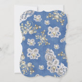 Invitation Dentelles et perles texturées Denim (Dos)