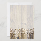 Invitation Dentelles et tournesols sur bois mariage douche nu (Dos)