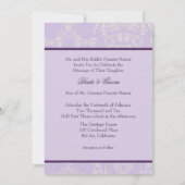 Invitation Dentelles Lilac et crème d'ivoire, mariage sur mes (Dos)