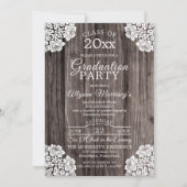 Invitation Dentelles | Rustic Wood Photo College Graduation P (Devant)