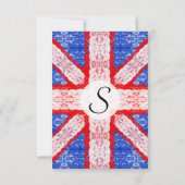 Invitation Dentelles Union Jack Angleterre Drapeau rouge, bla (Dos)