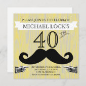 Invitation d'enterrement de vie de garçon d'annive (Devant / Derrière)