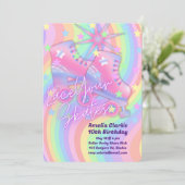 Invitation Dentez vos patins fête d'anniversaire (Debout devant)