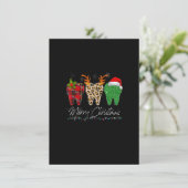 Invitation Dentist Christmas Funny Leopard Plaid Tooth Dental (Debout devant)