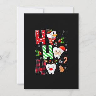Invitation Dentist Christmas funny tooth Dental vend Red Plai