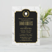 Invitation Dentist Dental School Graduation Marbre moderne (Debout devant)