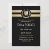 Invitation Dentist Dental School Moderne Black Gold Graduatio (Devant)