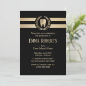 Invitation Dentist Dental School Moderne Black Gold Graduatio (Debout devant)