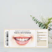 Invitation Dentist Voucher, Teeth Whitening Gift Certificate (Debout devant)