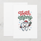 Invitation Dentiste dentaire - Soin dentaire joyeux Noël Noël (Devant / Derrière)