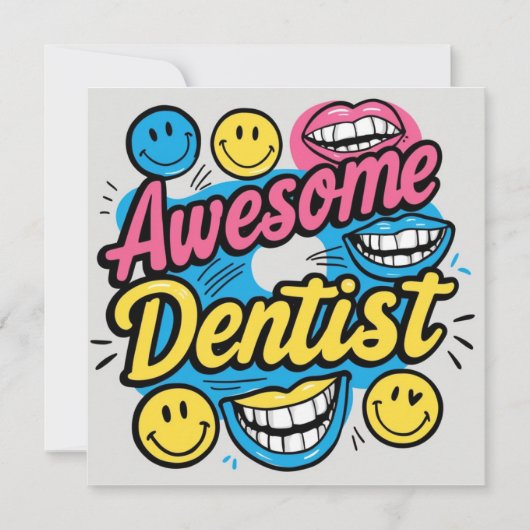 Invitation Dentiste génial merci (Devant)
