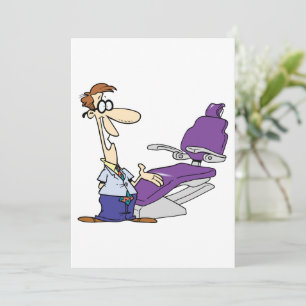 Invitation Dentiste masculin drôle et fauteuil dentaire viole