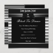 Invitation d'entreprise Formal Cravate noire (Devant / Derrière)