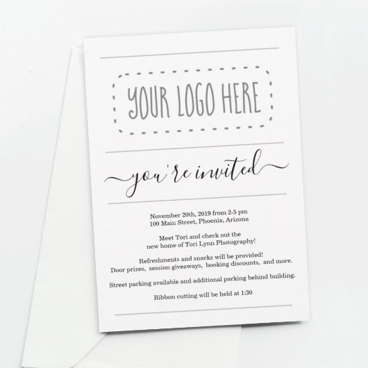 Invitation d'entreprise simple - Ajouter un logo