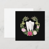 Invitation Dents Dents Fleurs Dentiste Dentaire Docteur Cadea (Devant / Derrière)