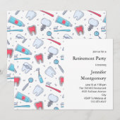 Invitation Dents et outils Retraite des Motifs dentaires (Devant / Derrière)
