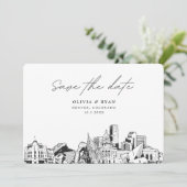 Invitation Denver Mariage Modern Enregistrer la date (Debout devant)